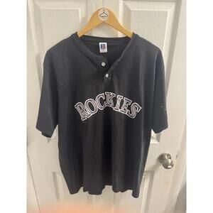 Vintage Colorado Rockies Baseball Henley T-Shirt